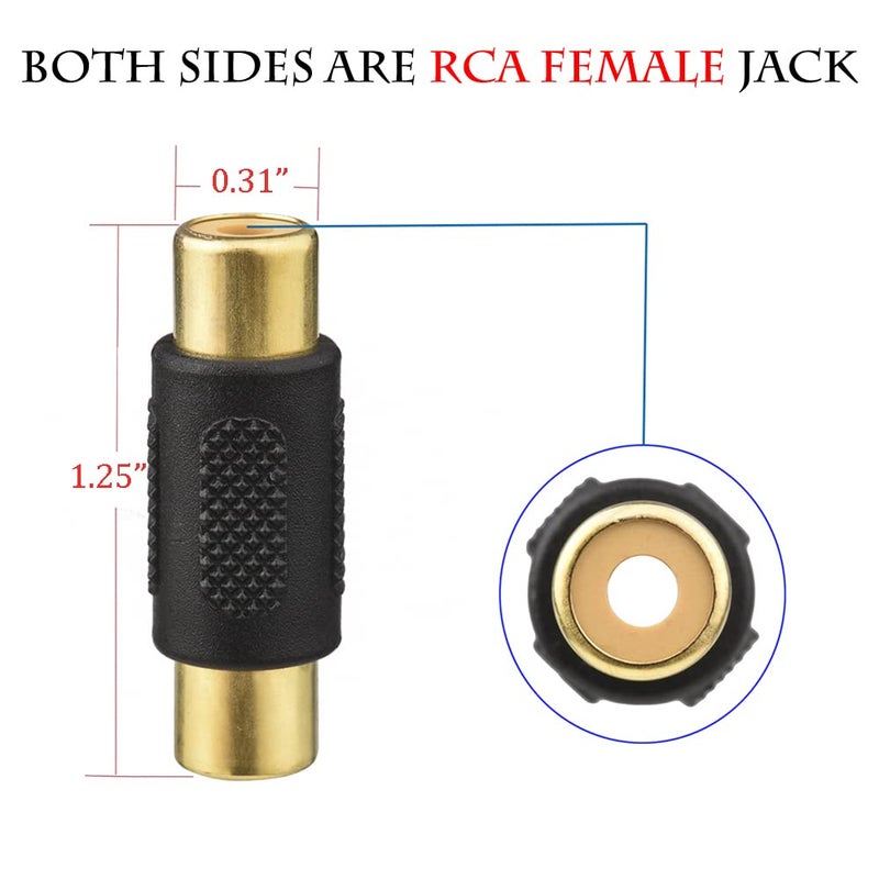 Warmstor 20 Pack RCA Female to Female Coupler Audio Video Adapter Gold Plated, for Phono,Speaker,RCA Cable,Amplifier - Image 3
